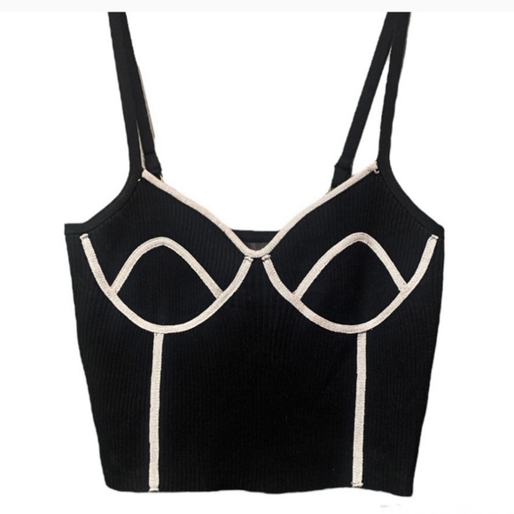 Say What? Tops Say What Black And White Crop Top Cami Poshmark